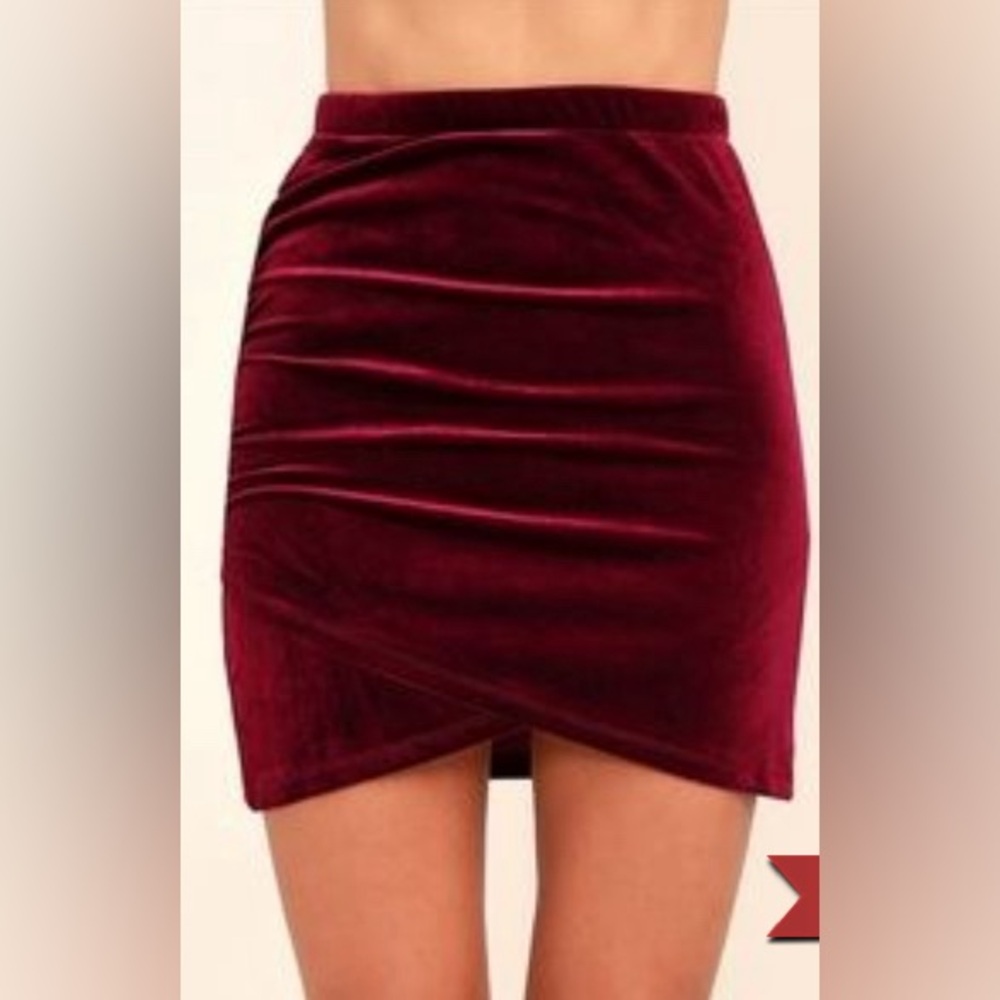 Lulus Velvet Mini Skirt